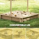 image 5 of Outsunny Kids Square Wooden Sandpit, Children Sandbox Outdoor Playset