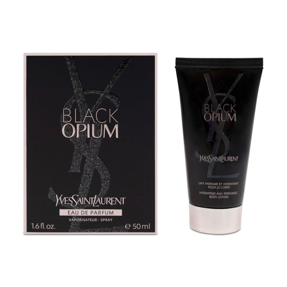 image 1 of Yves Saint Laurent Black Opium Eau De Parfum 30ml & Body Lotion Gift Set for Her