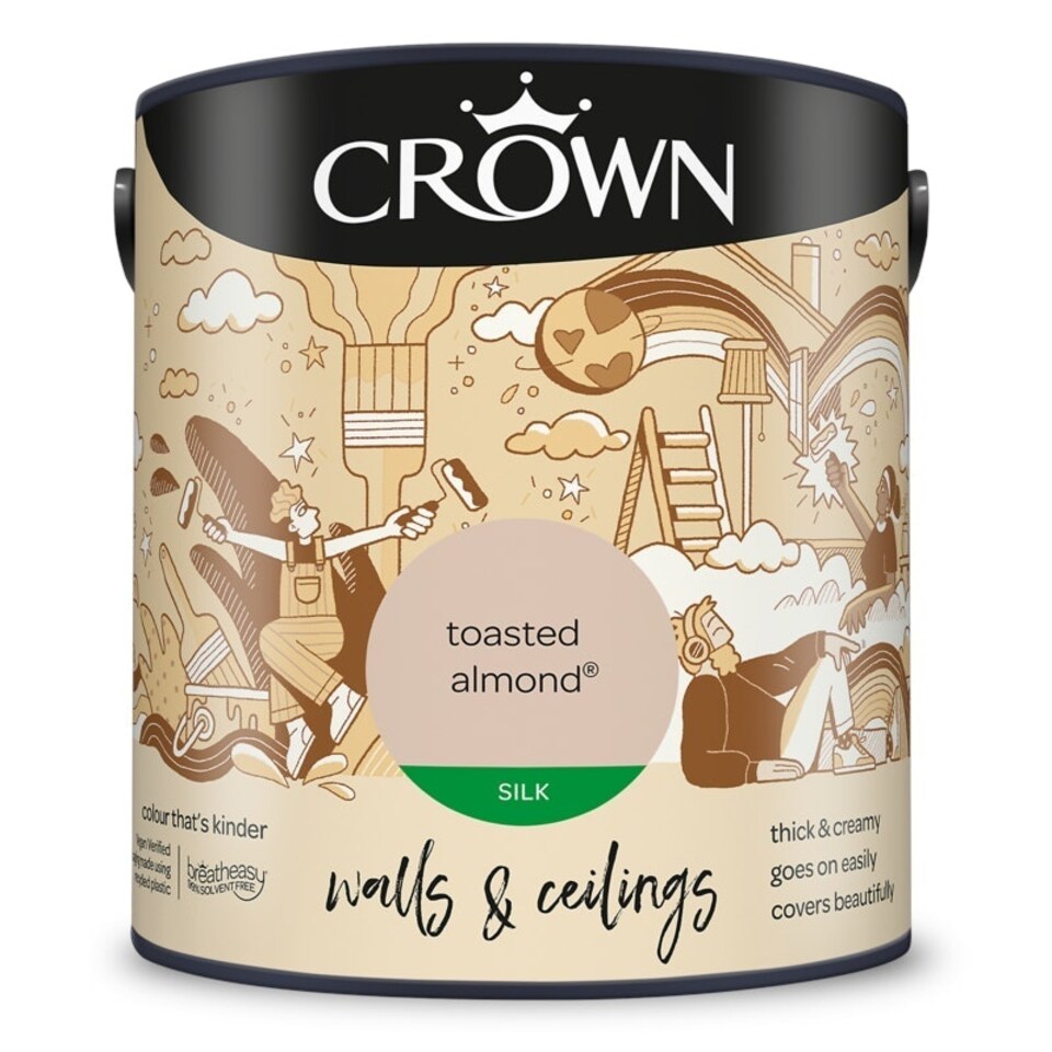 image 1 of Crown Walls & Ceilings Silk 2.5L Toasted Almond