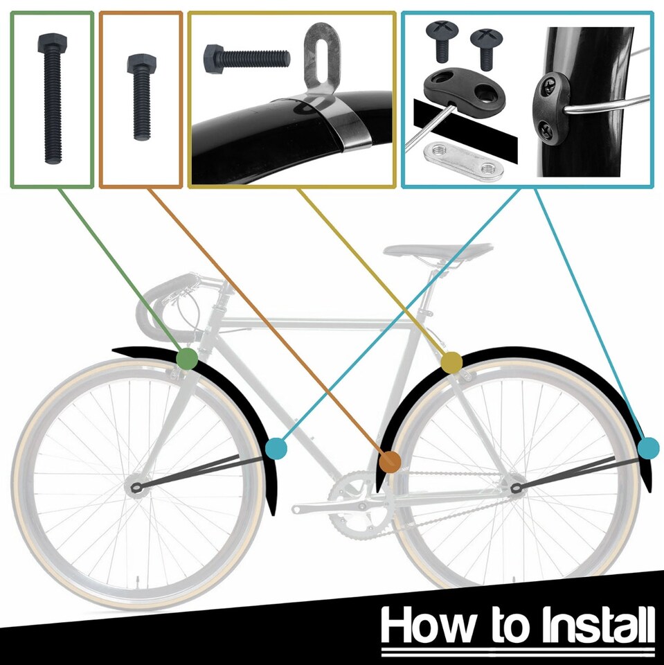 image 1 of Komodo Front and Back Bicycle Mudguards