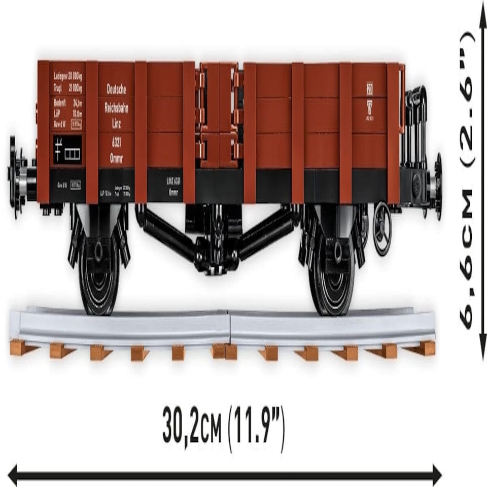 image 1 of German Railway Guterwagen TYP OMMR 32 LINZ brick model - COBI 6285 - 584 bricks