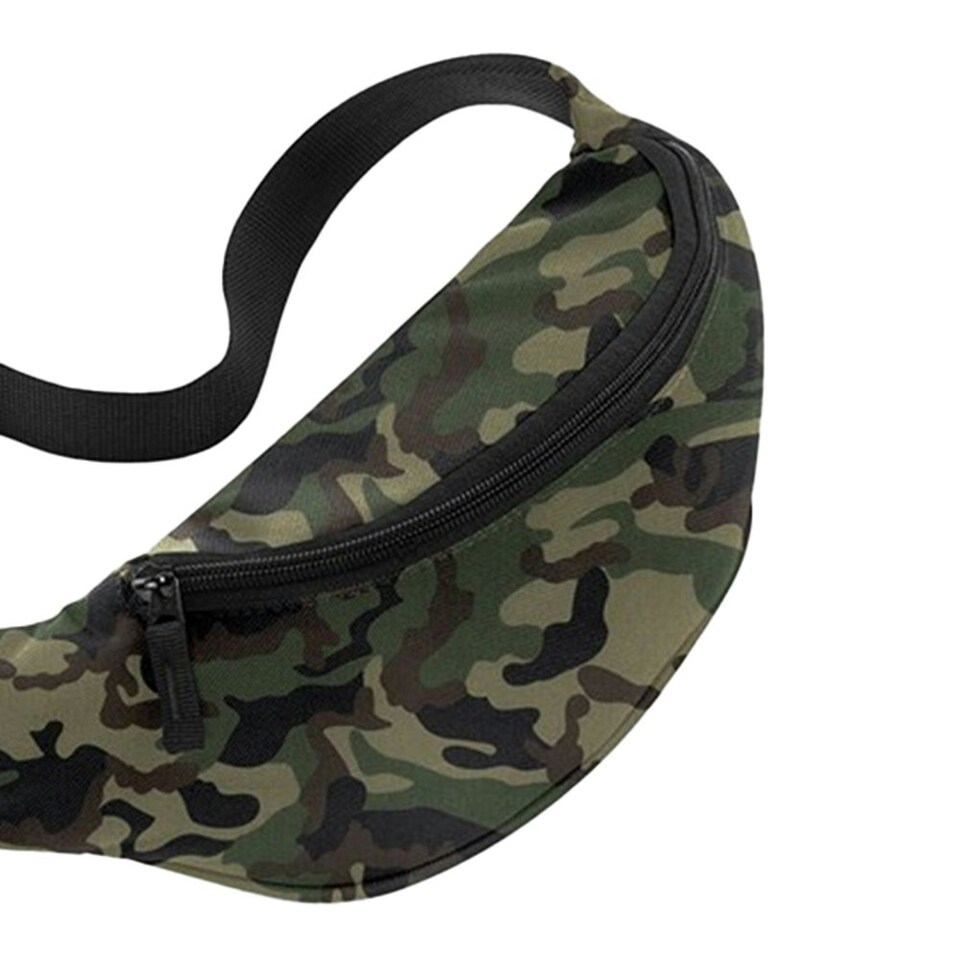 image 1 of Bagbase Camouflage Waist Bag - Jungle Camo - One Size Green