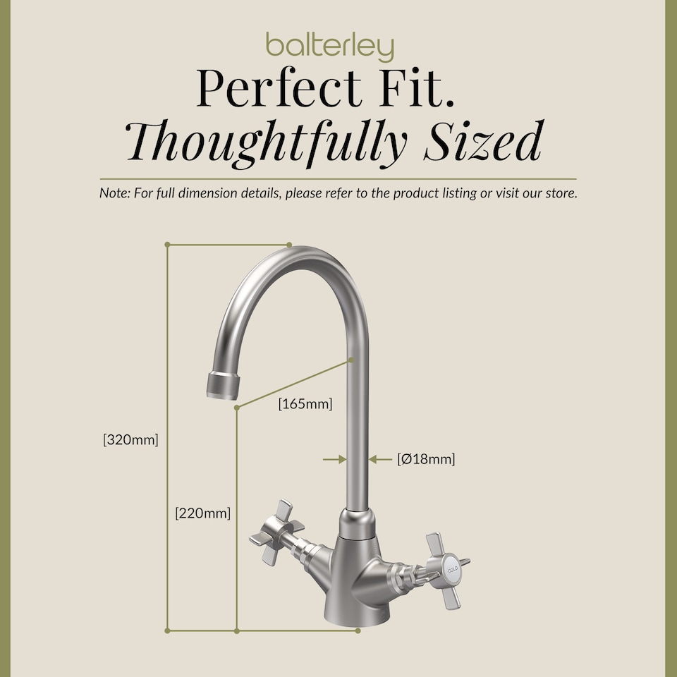image 1 of Traditional Kitchen Sink Mono Mixer Tap - Brushed Nickel Crosshead | Silver | Brushed Nickel | 1