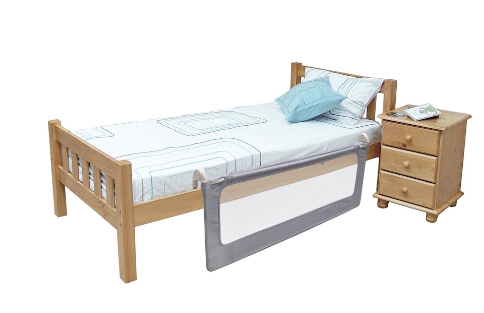 image 1 of Safetots Bed Rail, Grey 100cm Wide x 40cm Tall, Toddler Bed Guard for Safety