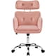 image 1 of Yaheetech Rolling Swivel Computer Chair with Adjustable Headrest Pink Pink