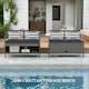 image 3 of Outsunny 160L Rattan Garden Storage Bench, Cushioned Outdoor Bench, Grey Grey