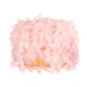 image 7 of Modern Designer Real Pink Feather Drum Lamp Shade with Inner Cotton Lining | Pink
