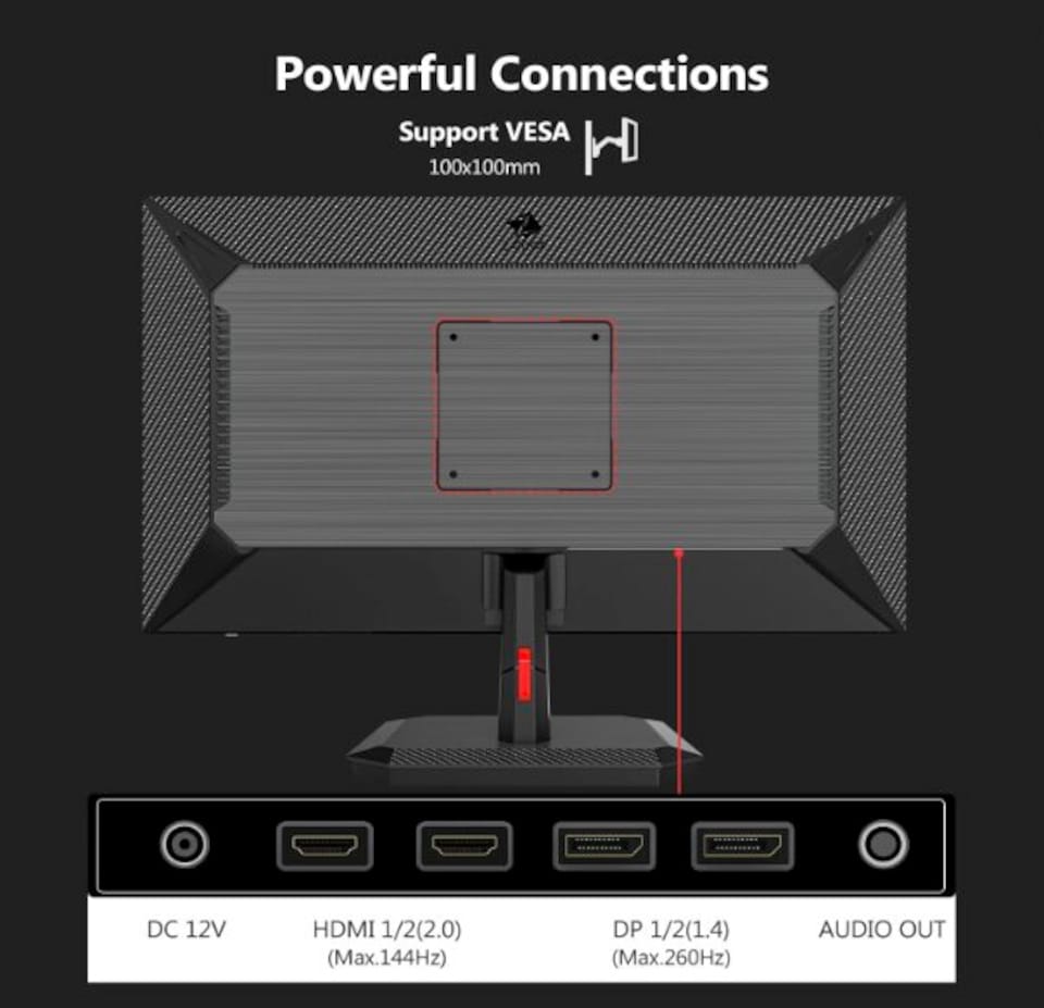image 1 of Z-Edge 27 Inch QHD Gaming Monitor 260Hz 240Hz 2K 2560x1440 Fast IPS, Black | PC Monitor 1440P, 1ms MPRT, 350cd/m² Brightness, Crosshair, FreeSync, DisplayPort (260Hz), HDMI (144Hz), VESA Mountable