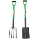 image 1 of Garden Gardening Border Fork + Border Spade Carbon Steel Blades 2pc Set