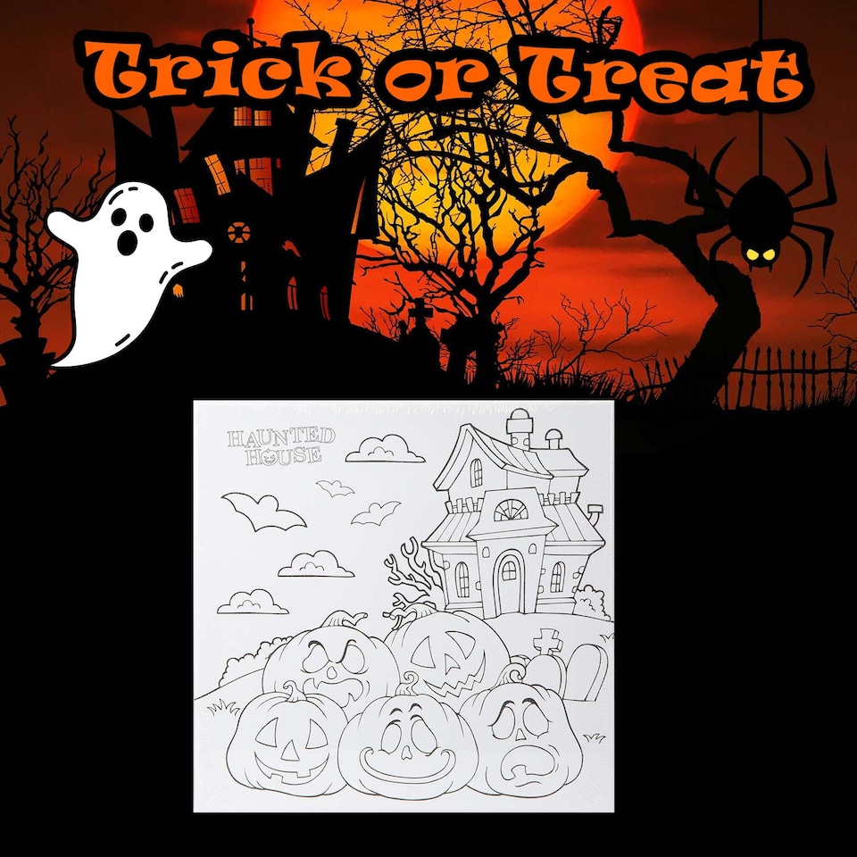 image 1 of vfm-estore Halloween Canvas Craft Accessory - 25cm Trick or Treat House