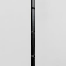 ValueLights George Monkey Painted Black Floor Lamp with Grey Drum Shade and LED Bulb