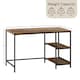 image 6 of Vida Designs Brooklyn Computer Desk 2 Shelves Home Office Workstation, Dark Wood