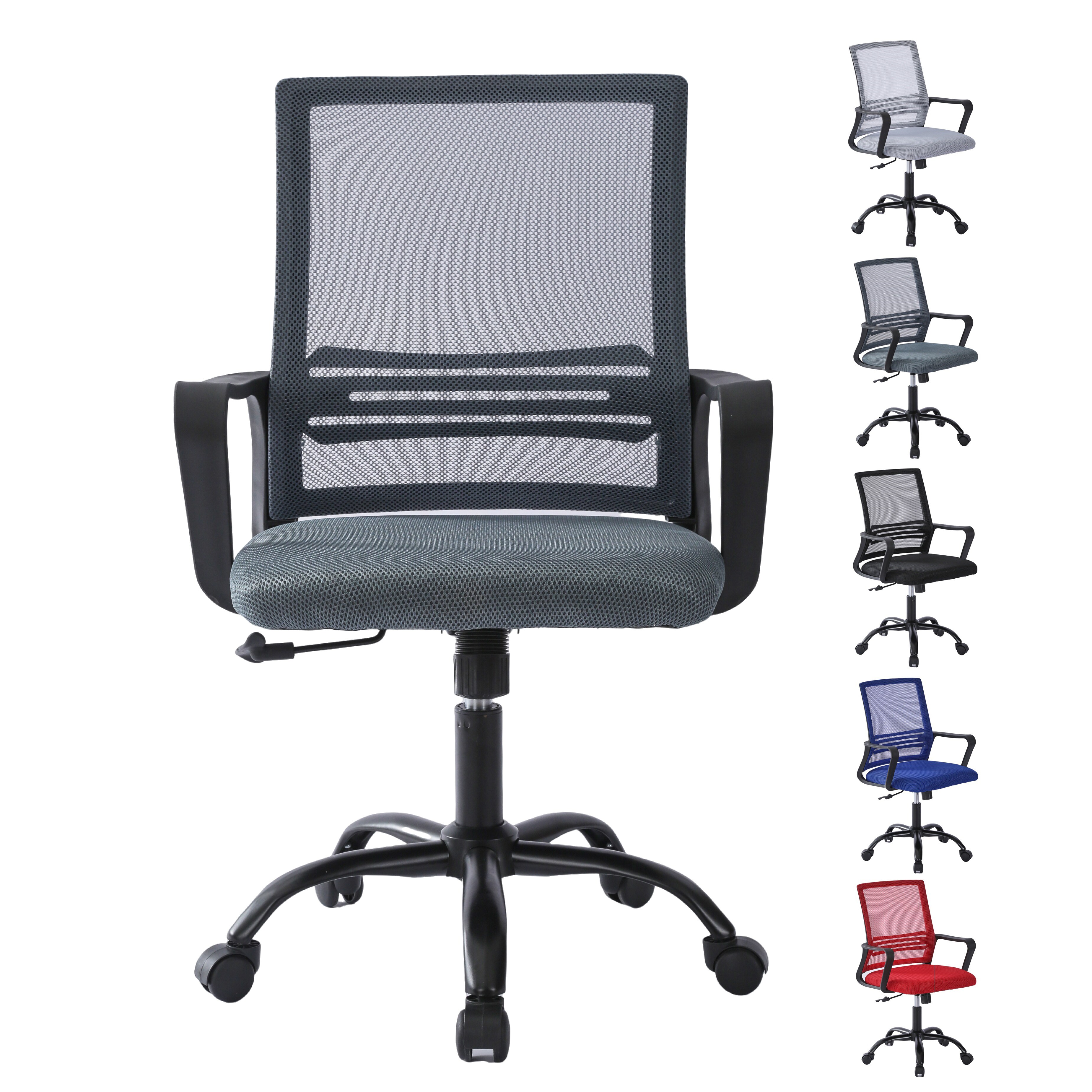 Mesh Back Office Chair on Castor Wheels - Dark Grey | Grey | Dark grey