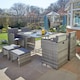 image 5 of 9 Piece Cube Rattan Garden Furniture Set 4 Chairs 4 Footstool Chairs & Table