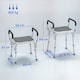 image 5 of HOMCOM Portable Shower Stool, Non-Slip Shower Chair with Adjustable Height and EVA Cushion, Rust-Free Aluminium Bath Chair for Elderly, Disabled, Grey | Grey | Grey