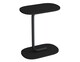 image 1 of C Shaped Oval Side End Wood & Metal Table Bedside Couch Sofa Living Room Bedroom | Multi | Black