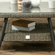 image 6 of Outsunny Rattan Corner Sofa, Rattan Garden Furniture w/Glass Top Two-tier Table
