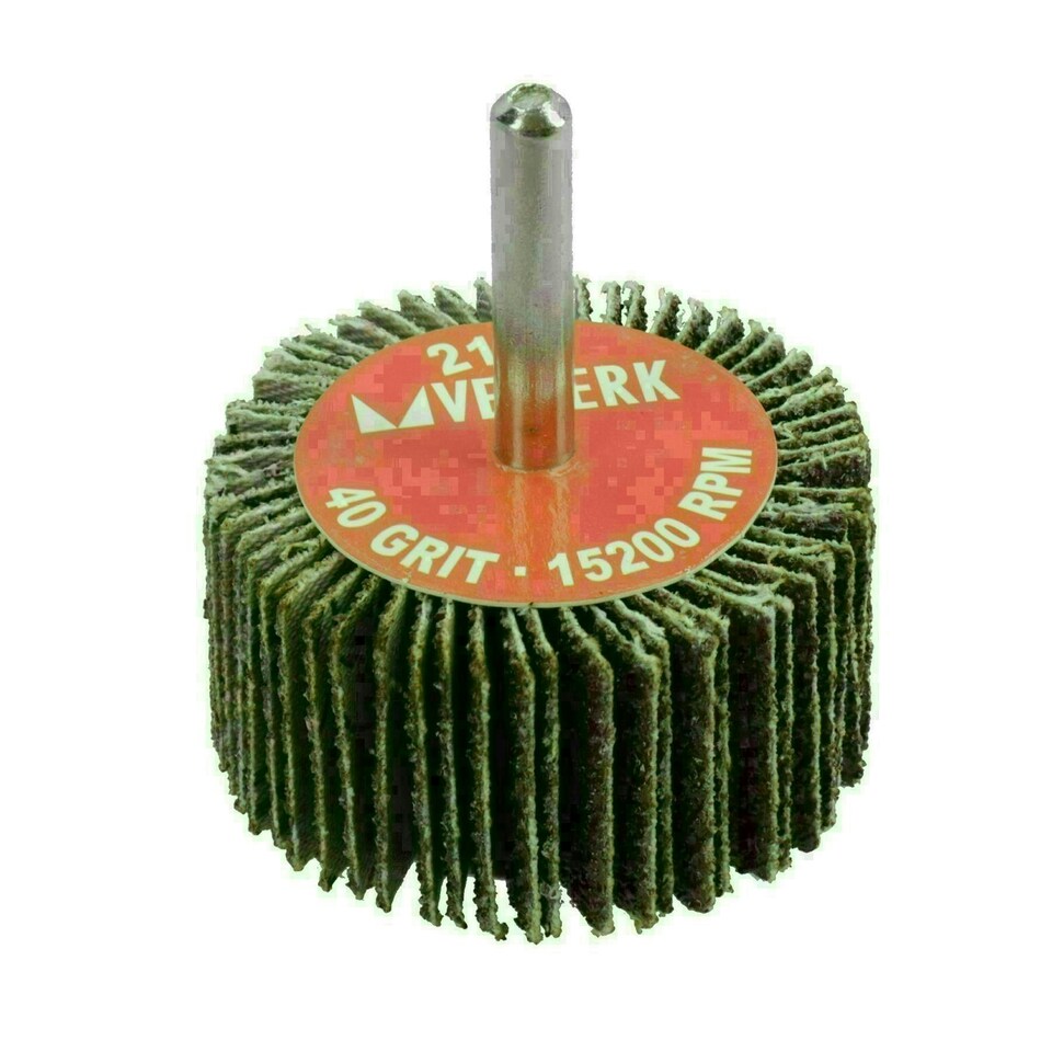 image 1 of 40 Grit 50mm Flap Wheel Disc Abrasive Sanding Pads For Drills 6mm Shank 10 Pack