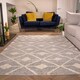 image 1 of KUKOON Grey Cream Diamond Loop Pile Living Room Area Rug 80cm x 150cm