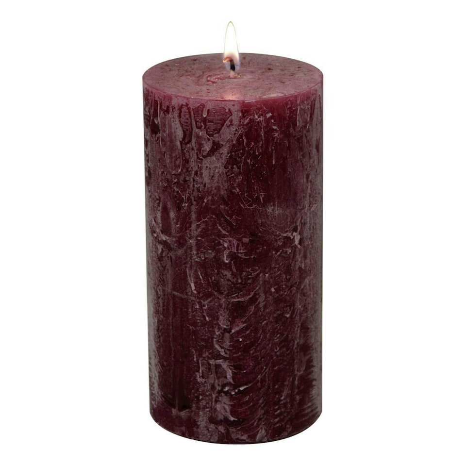 IHR Pillar Candle Medium Solid Colour Unscented 14cm Dark Red