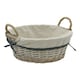 image 2 of JVL Arianna Round Willow Storage Baskets, Grey Wash Grey