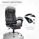 image 6 of HOMCOM PU Leather Executive Office Chair, High Back Swivel Chair with Retractable Footrest, Adjustable Height, Reclining Function, Brown