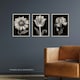 image 2 of Set of 3 Elegant Single Tulip Daisy Rose Spring Flowers Black White Floral Artworks Wall Art Prints 12X16 Inch