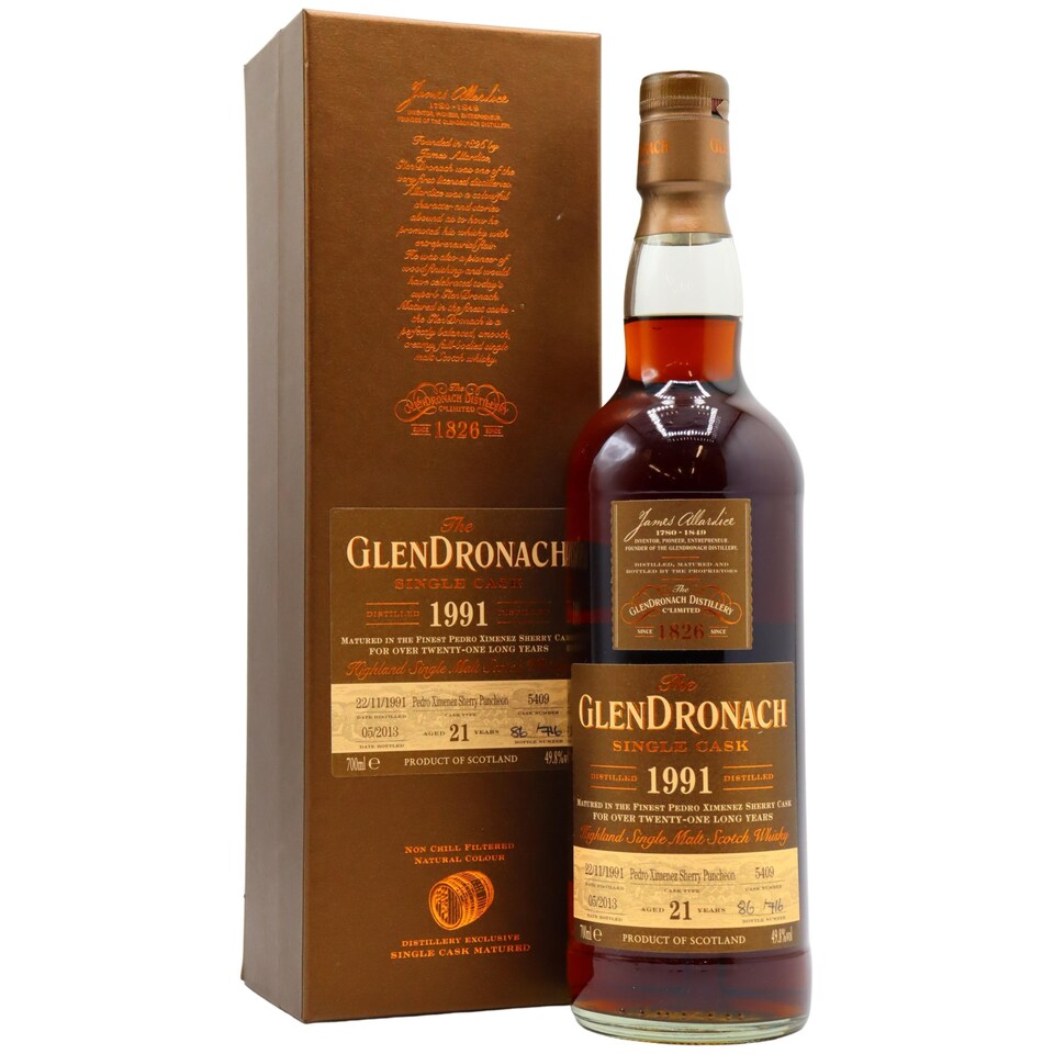 Glendronach - Single Cask No. 5409 (Batch 8) 1991 21 year old Whisky