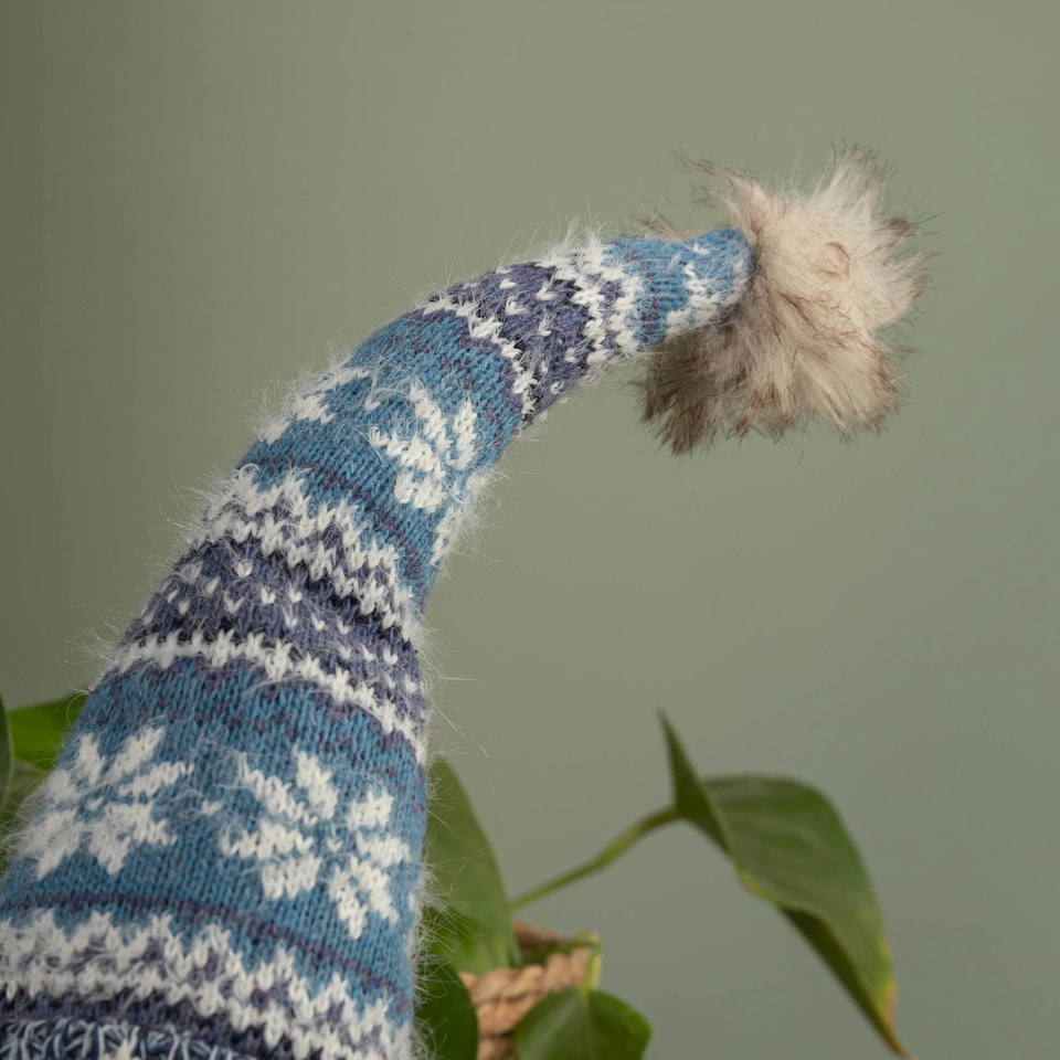 image 1 of 55cm Battery Operated Light up Blue Christmas Gonk with Dangly Legs & Snowflake Hat