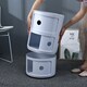 image 3 of Living and Home Cylindrical Multi-Tiered Plastic Storage Drawer Unit - 3 Drawer White