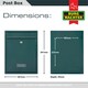 image 4 of Burg-Wachter Trent Wall Mounted Galvanised Steel Lockable Post Box - 26x34x9cm Green