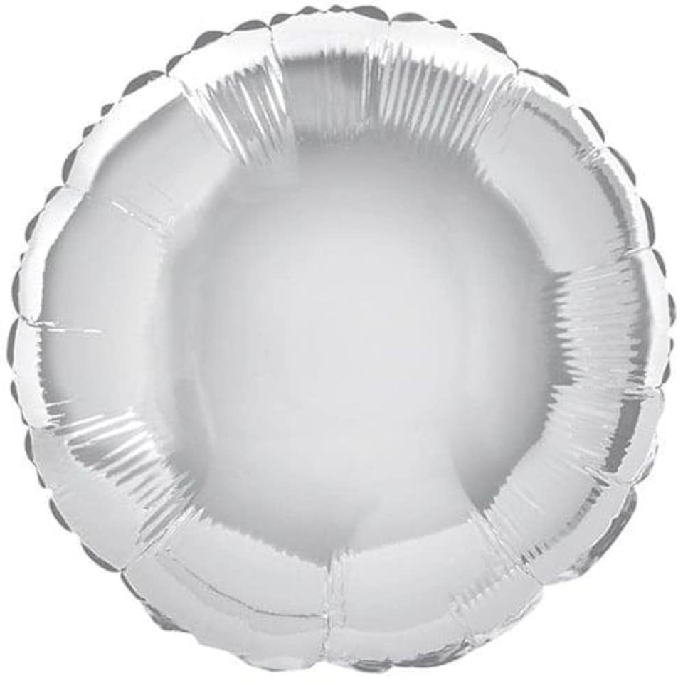 Silver Round Foil Helium Balloon 46cm / 18 in Silver