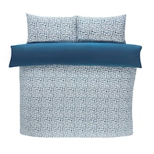 Pebbles Polyester Duvet Cover Set with Pillowcase Blue | Single