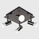 image 3 of ValueLights 4 Way Black Spotlight and Warm White Bulbs