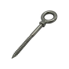 Wood Screw Eye Bolt Stainless Steel 10MM (100MM Shank Eyebolt Marine Rope Cable 316)