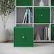image 3 of Foldable Woven Fabric Storage Cube Box Drawer Insert Organiser Basket with Handle | Green | Green | Pack of 6 | 6