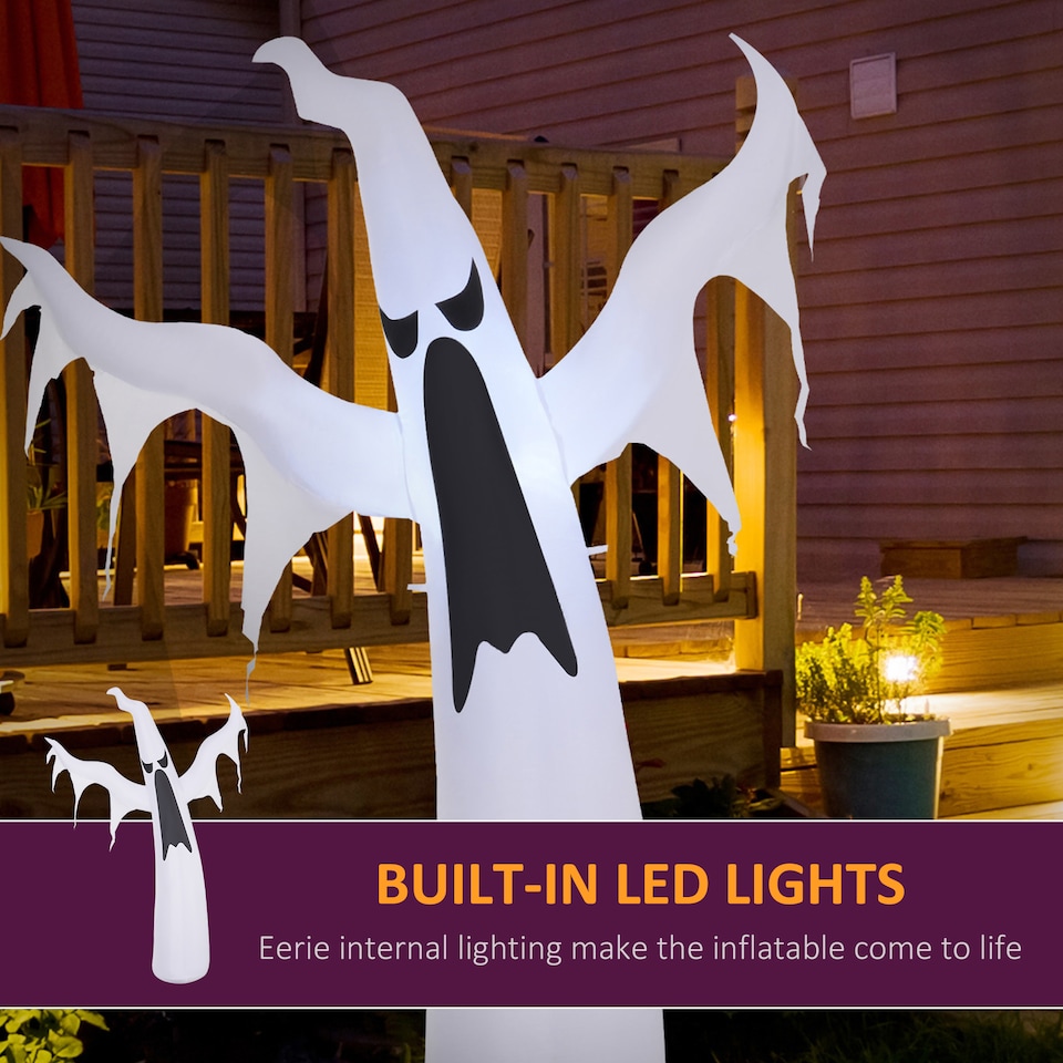 image 1 of HOMCOM 6FT 1.8m LED Halloween Inflatable Decoration Floating Ghost Scary Party Outdoors Yard Lawn