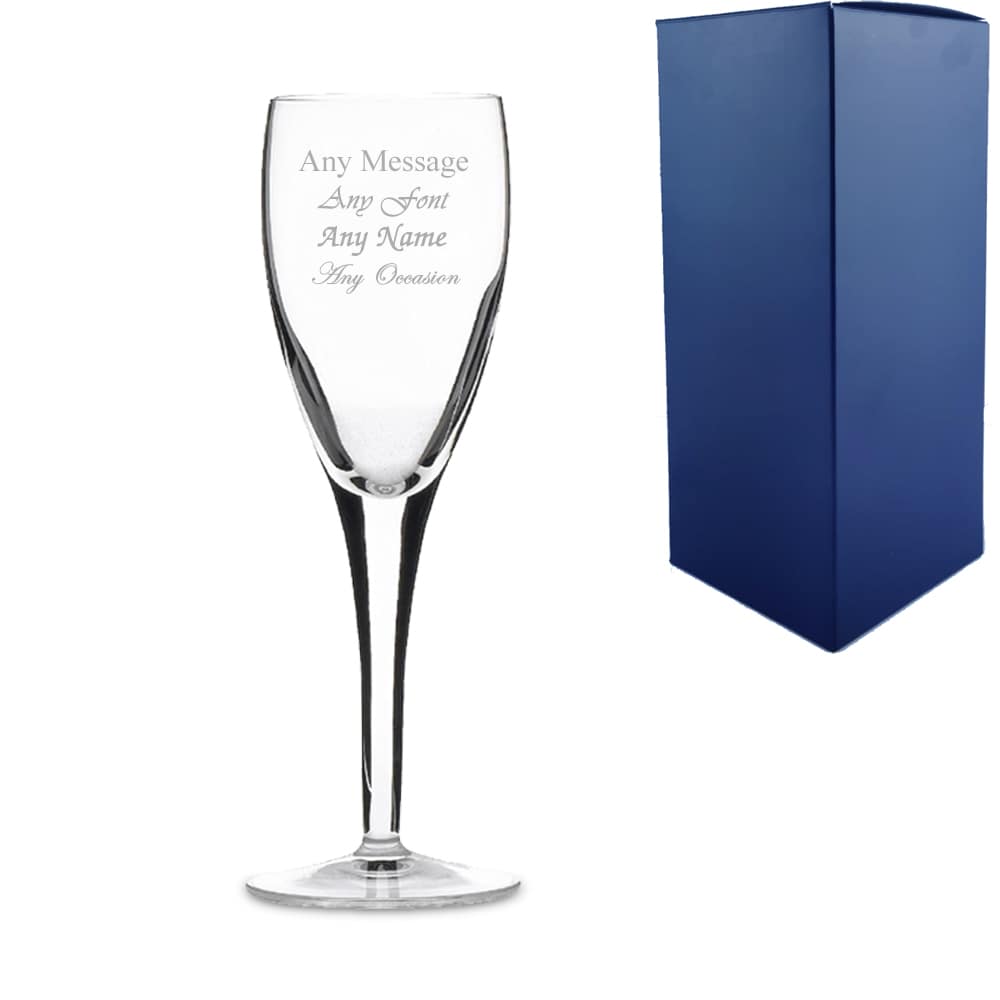 Uniqueful Personalised Engraved 160ml Michelangelo Champagne Flute Gift Box in Clear