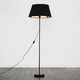 image 2 of ValueLights Charlie Black Stem Floor Lamp Black Toke Shade & Bulb Black