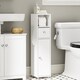 image 2 of SoBuy White Toilet Paper Storage Cabinet with Drawer and Adjustable Shelf, 7.8x7.8x33.4 in, 5.9 kg - BZR219-W