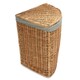 image 2 of Small Light Steamed Wicker Corner Linen Basket with Grey Sage Lining Grey | Grey