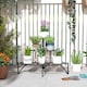 image 7 of Outsunny 3 Tier Metal Corner Plant Stand for Garden Balcony Patio, Black | Black | Black