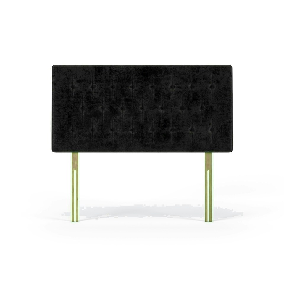 Lona Black Naples Velvet Headboard King Size N/A
