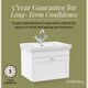 image 6 of Bathroom Wall Hung 1-Drawer Vanity Unit & Fireclay Basin, White, 600mm | White | Satin White | 471 x 631 x 496mm