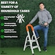 image 4 of Lightweight Step Ladders - Compact Aluminium Stepladder with Non-Slip Wide Step, Portable Silver Color - Tall Folding Ladder with Platform Silver | 2- Step 88cm