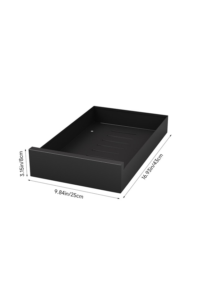 image 1 of Living and Home No-Drill Pull-Out Cabinet Organizer Drawer,25cm W | Black