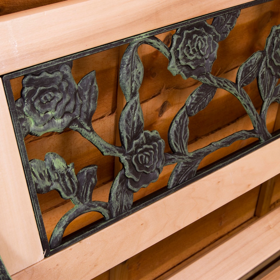 image 1 of Garden Vida 3 Seater Garden Bench Outdoor Patio Seating, Rose Style