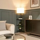 image 3 of ValueLights Taska Black Wooden 3 Tier Corner Floor Lamp with Grey Shade and Storage Shelves Black