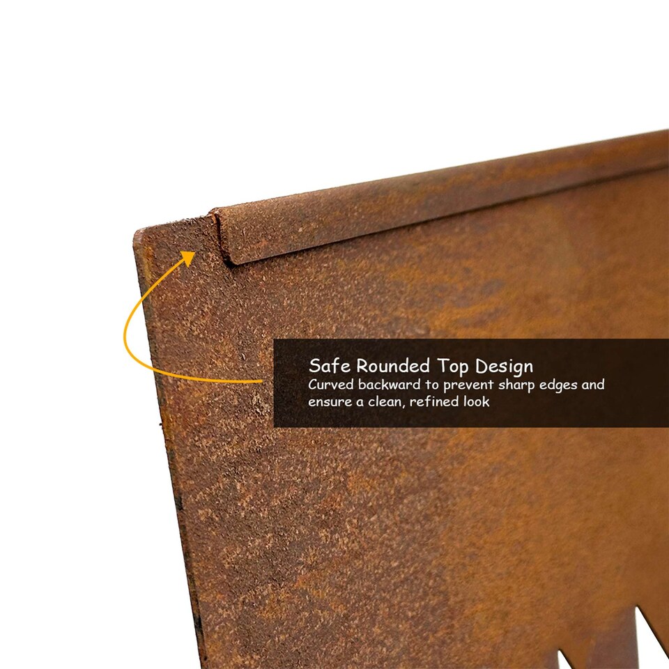 image 1 of Metal Garden Border Edging 1m Saw Tooth Spikes - Set of 5 | Bronze | Rust