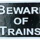 image 6 of Beware Train Cast Iron Railway Sign Plaque Door Wall House Fence Gate Garden